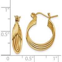 14K Yellow Gold Polished Circles Large Hoop Earrings - Elegant & Timeless Design by 0