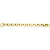 14K Yellow Gold Polished Circular Link Chain with Push-In Clasp - 7.5" Bracelet by Orozza Fine Jewelry