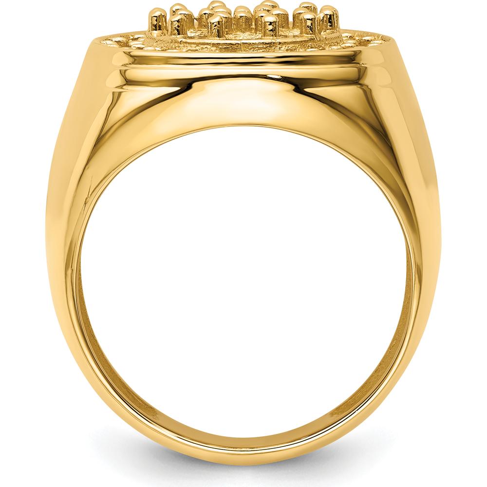 14K Yellow Gold Polished Circular Top Men's Diamond Ring Mounting - 3 Carat Total Diamond Weight by IBGoodman