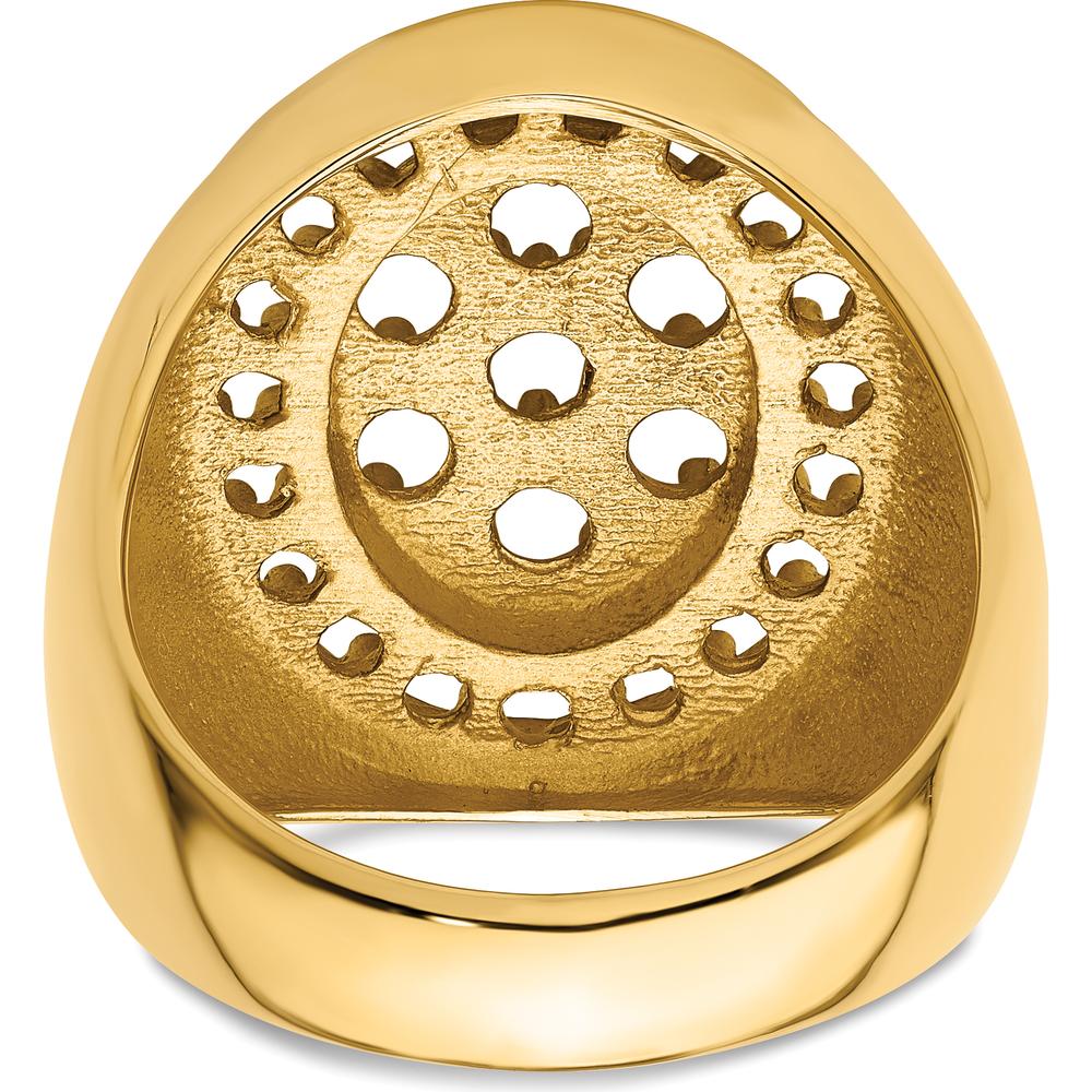 14K Yellow Gold Polished Circular Top Men's Diamond Ring Mounting - 3 Carat Total Diamond Weight by IBGoodman