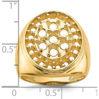 14K Yellow Gold Polished Circular Top Men's Diamond Ring Mounting - 3 Carat Total Diamond Weight by IBGoodman