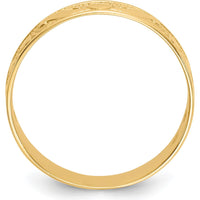 14K Yellow Gold Polished Claddagh Band Ring - 5mm Width by Oro Pregiato