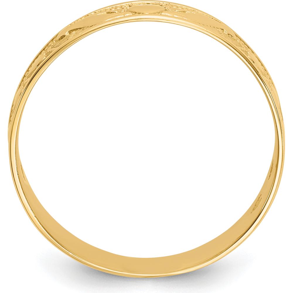 14K Yellow Gold Polished Claddagh Band Ring - 5mm Width by Oro Pregiato