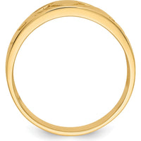 14K Yellow Gold Polished Claddagh Band Ring - 8mm Width by Oro Pregiato