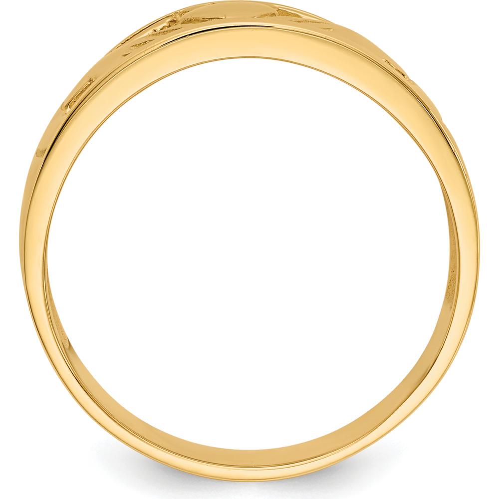 14K Yellow Gold Polished Claddagh Band Ring - 8mm Width by Oro Pregiato