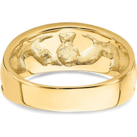 14K Yellow Gold Polished Claddagh Band Ring - 8mm Width by Oro Pregiato
