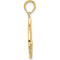 14K Yellow Gold Polished Claddagh Pendant - Heart and Crown Symbol by Oro Pregiato
