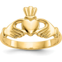 14K Yellow Gold Polished Claddagh Ring - Love and Friendship Symbol by 0