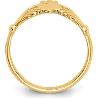 14K Yellow Gold Polished Claddagh Ring - Love and Friendship Symbol by 0