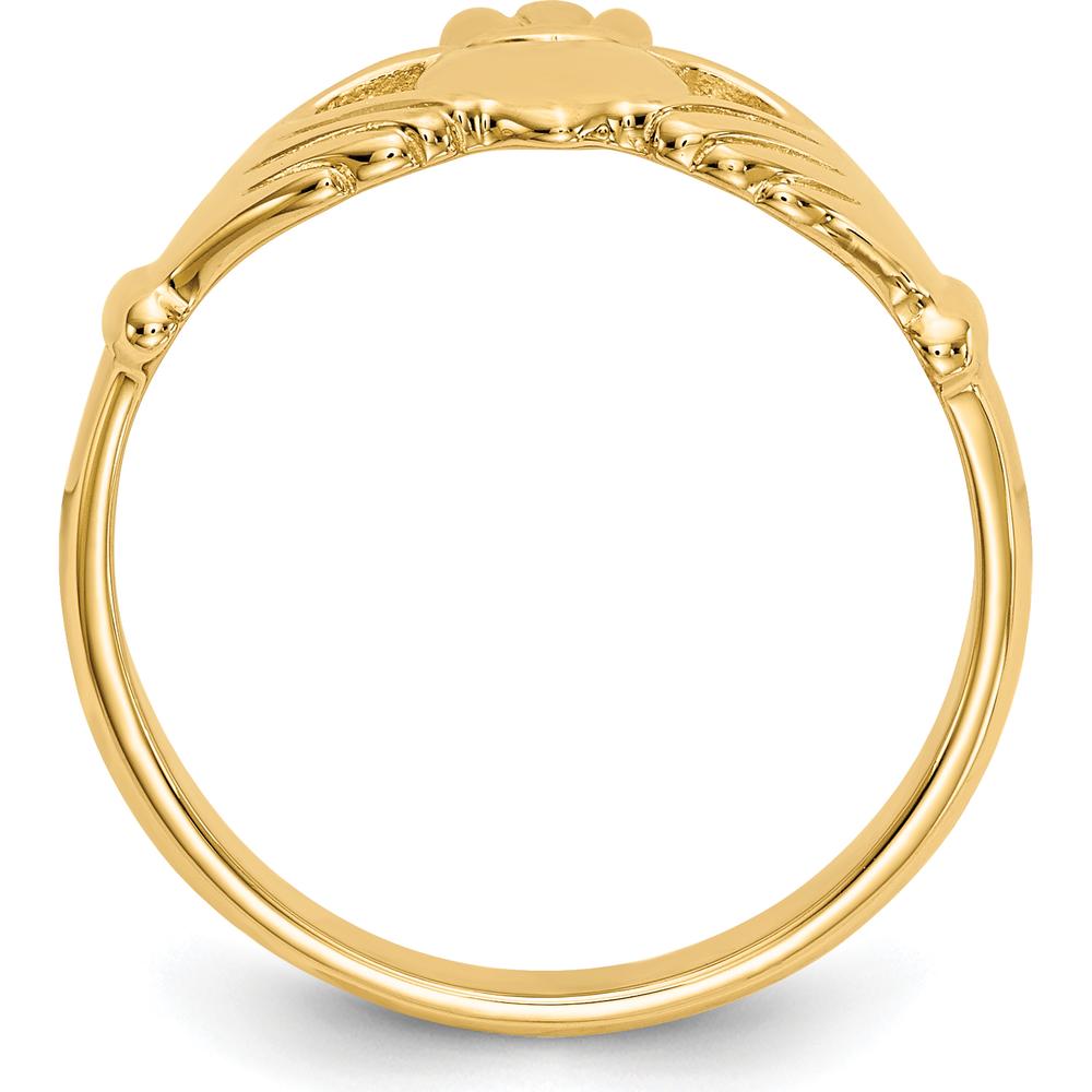 14K Yellow Gold Polished Claddagh Ring - Love and Friendship Symbol by 0