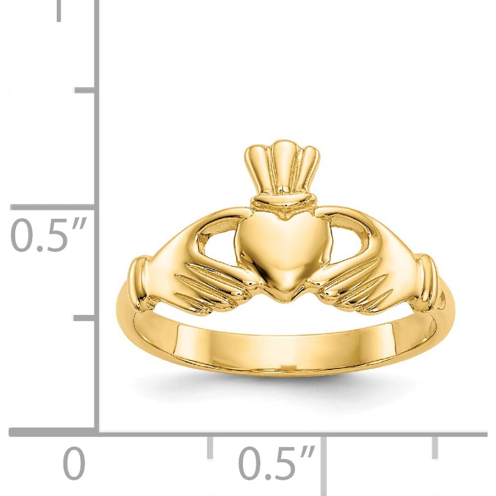 14K Yellow Gold Polished Claddagh Ring - Love and Friendship Symbol by 0