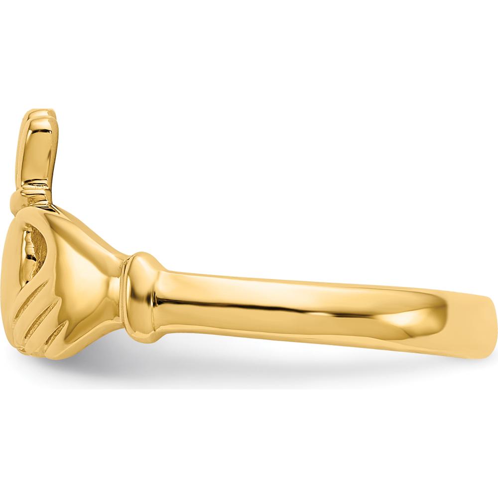 14K Yellow Gold Polished Claddagh Ring - Love and Friendship Symbol by 0