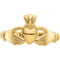 14K Yellow Gold Polished Claddagh Ring - Love and Friendship Symbol by 0