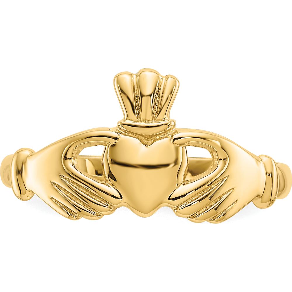 14K Yellow Gold Polished Claddagh Ring - Love and Friendship Symbol by 0