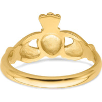 14K Yellow Gold Polished Claddagh Ring - Love and Friendship Symbol by 0