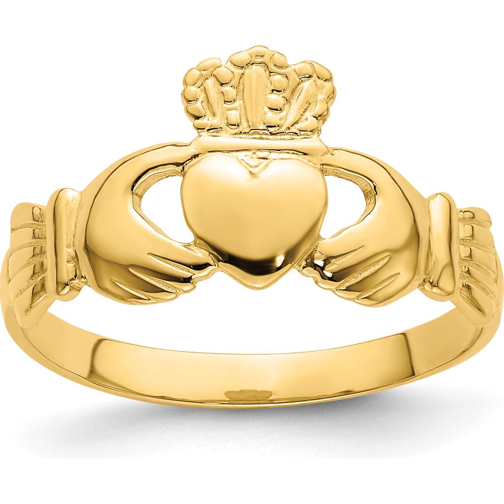 14K Yellow Gold Polished Claddagh Ring - Symbol of Love, Loyalty & Friendship by 0