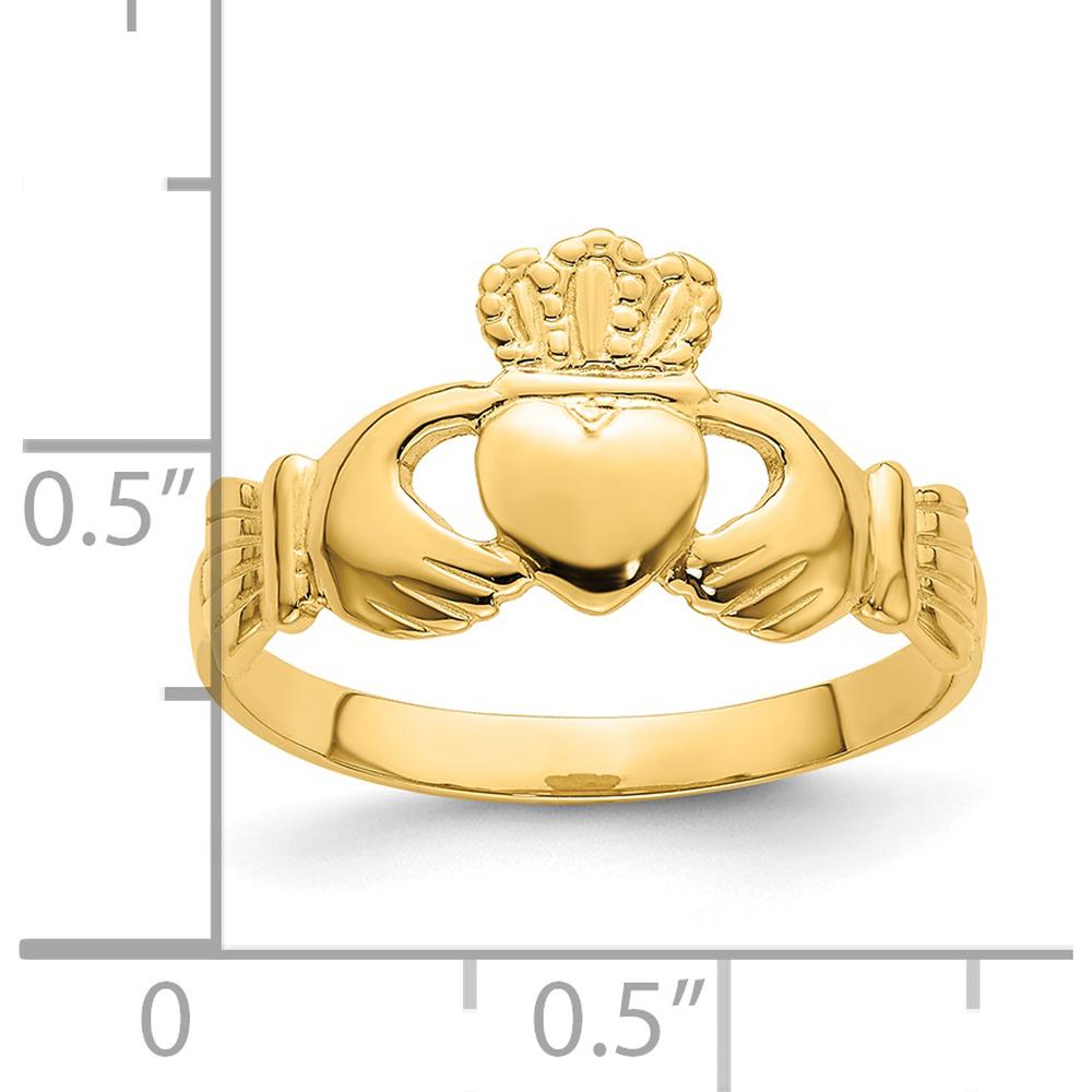 14K Yellow Gold Polished Claddagh Ring - Symbol of Love, Loyalty & Friendship by 0