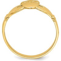 14K Yellow Gold Polished Claddagh Ring with Crowned Heart - Symbol of Love, Loyalty, and Friendship by 0