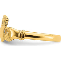 14K Yellow Gold Polished Claddagh Ring with Crowned Heart - Symbol of Love, Loyalty, and Friendship by 0