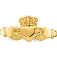 14K Yellow Gold Polished Claddagh Ring with Crowned Heart - Symbol of Love, Loyalty, and Friendship by 0