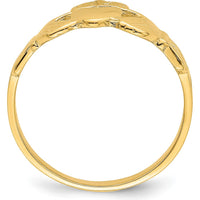 14K Yellow Gold Polished Claddagh Ring with Heart and Crown Design - Timeless Symbol of Love and Loyalty by 0