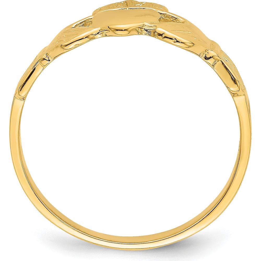 14K Yellow Gold Polished Claddagh Ring with Heart and Crown Design - Timeless Symbol of Love and Loyalty by 0
