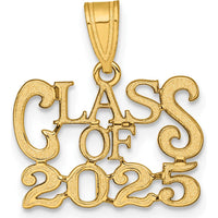 14K Yellow Gold Polished CLASS OF 2025 Charm Pendant - 16.35mm x 17.2mm by Oro Pregiato