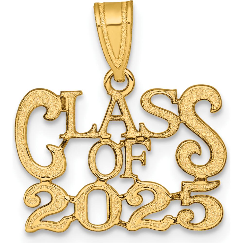 14K Yellow Gold Polished CLASS OF 2025 Charm Pendant - 16.35mm x 17.2mm by Oro Pregiato
