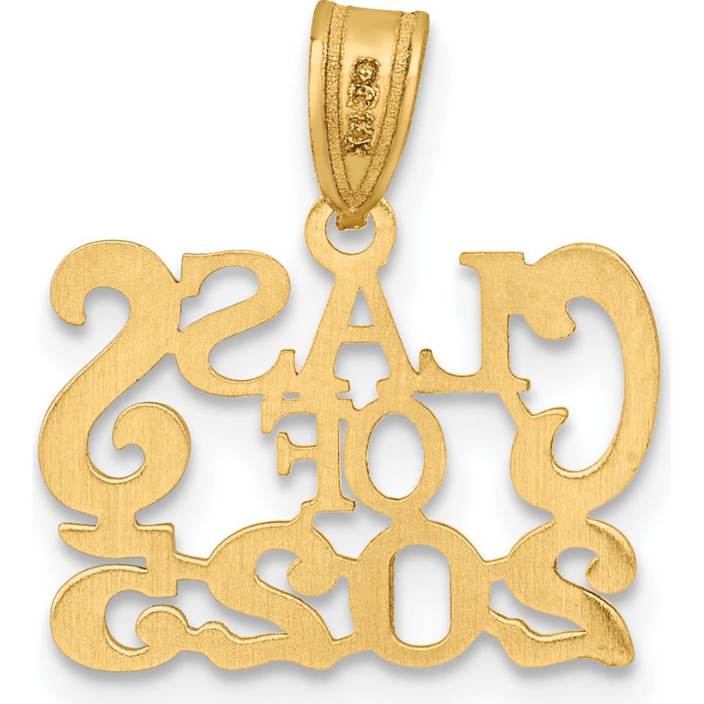 14K Yellow Gold Polished CLASS OF 2025 Charm Pendant - 16.35mm x 17.2mm by Oro Pregiato