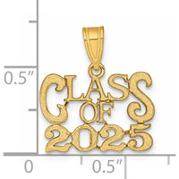 14K Yellow Gold Polished CLASS OF 2025 Charm Pendant - 16.35mm x 17.2mm by Oro Pregiato