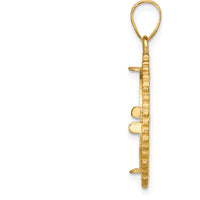 14K Yellow Gold Polished Coin Bezel Pendant for 1/10 oz. American Eagle Coin - 29.4mm Length by Numis Coin Jewelry