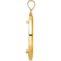 14K Yellow Gold Polished Coin Bezel Pendant with Diamond-Cut Texture - Holds 1 oz. American Eagle Coin by Numis Coin Jewelry