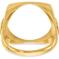 14K Yellow Gold Polished Coin Ring with Diamond-Cut Horseshoe Sides - 19.3mm Width by Numis Coin Jewelry