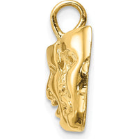14K Yellow Gold Polished Comedy/Tragedy Theater Masks Pendant by Oro Pregiato