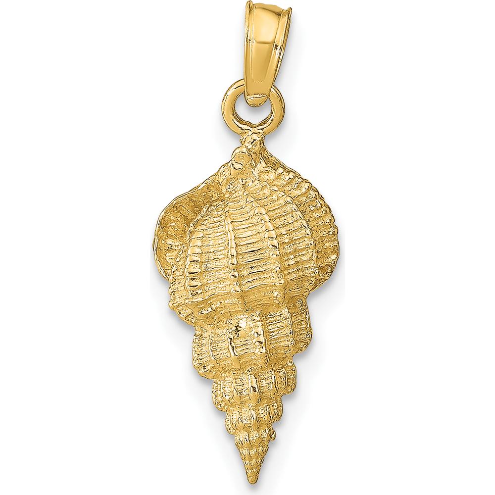 14K Yellow Gold Polished Conch Shell Pendant - 24mm Length by Oro Pregiato