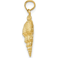 14K Yellow Gold Polished Conch Shell Pendant - 24mm Length by Oro Pregiato