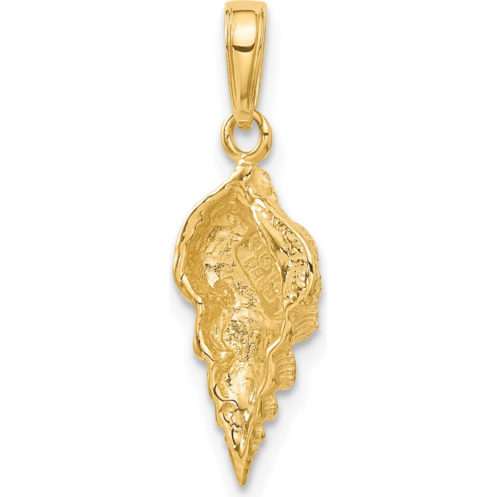 14K Yellow Gold Polished Conch Shell Pendant - 24mm Length by Oro Pregiato