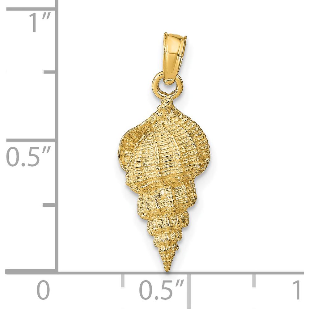 14K Yellow Gold Polished Conch Shell Pendant - 24mm Length by Oro Pregiato