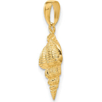 14K Yellow Gold Polished Conch Shell Pendant - 24mm Length by Oro Pregiato