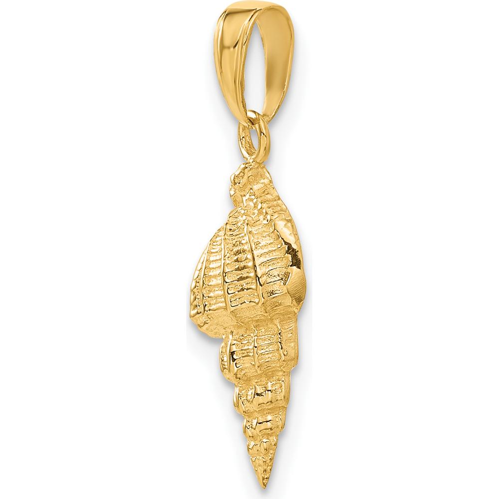 14K Yellow Gold Polished Conch Shell Pendant - 24mm Length by Oro Pregiato