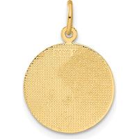 14K Yellow Gold Polished Confirmation Dove Round Charm - 23mm Length by Oro Pregiato