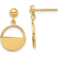 14K Yellow Gold Polished Contemporary Dangle Earrings - 18.8mm Length by 0