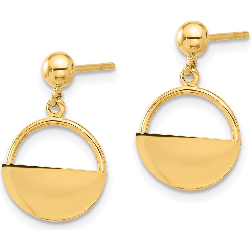 14K Yellow Gold Polished Contemporary Dangle Earrings - 18.8mm Length by 0