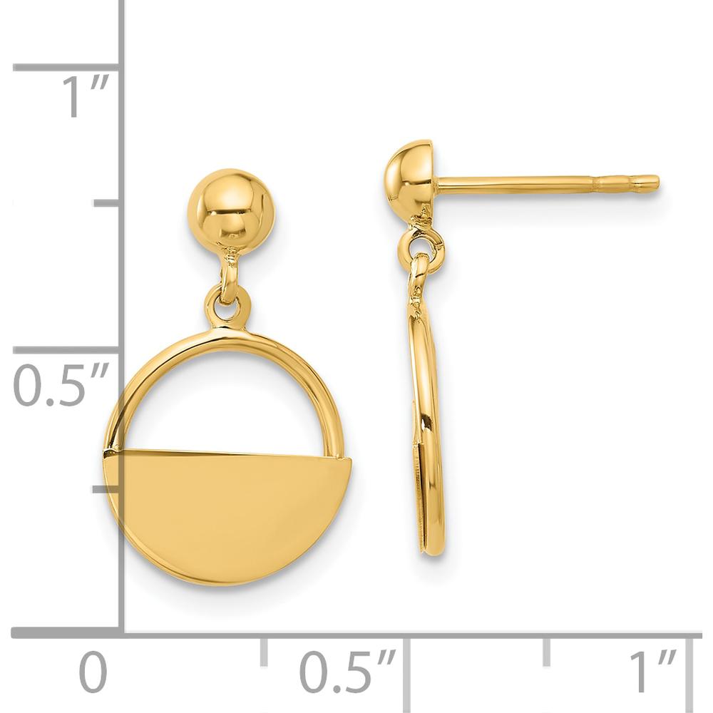 14K Yellow Gold Polished Contemporary Dangle Earrings - 18.8mm Length by 0