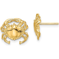 14K Yellow Gold Polished Crab Button Post Earrings by 0