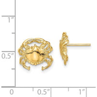 14K Yellow Gold Polished Crab Button Post Earrings by 0