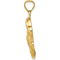 14K Yellow Gold Polished Crab Pendant - 29mm Length by Oro Pregiato
