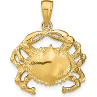 14K Yellow Gold Polished Crab Pendant Necklace by Oro Pregiato