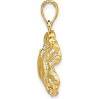 14K Yellow Gold Polished Crab Pendant Necklace by Oro Pregiato