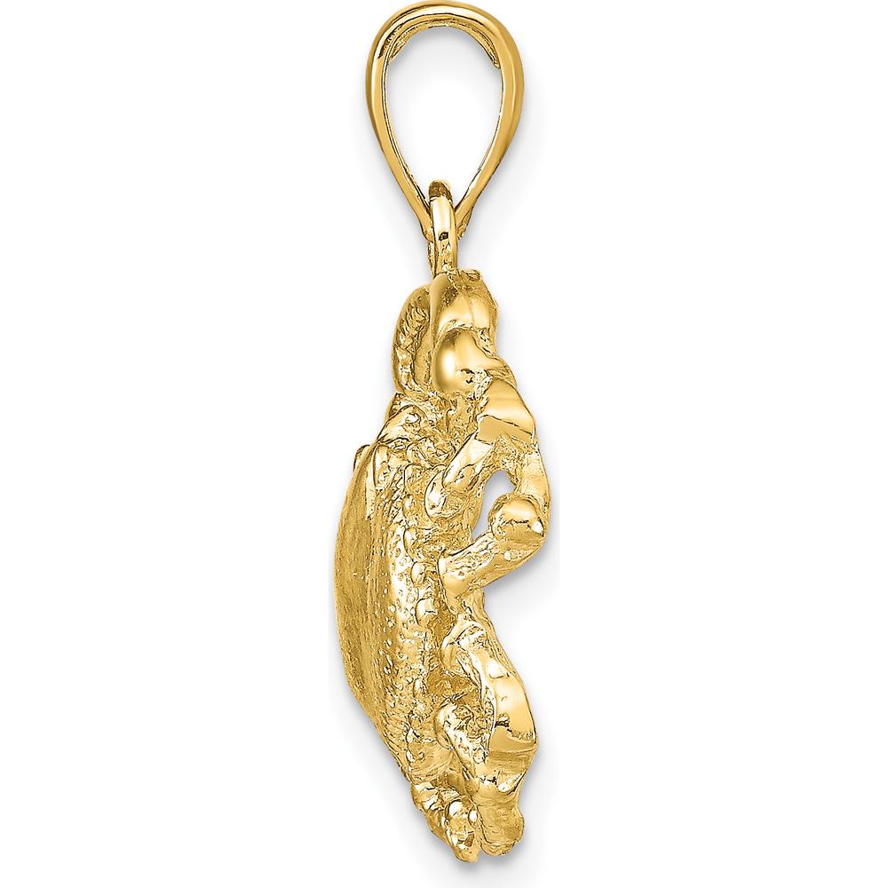 14K Yellow Gold Polished Crab Pendant Necklace by Oro Pregiato